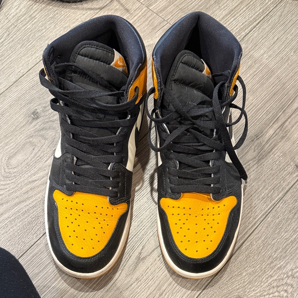 Jordan Black and Orange High-Top Sneakers